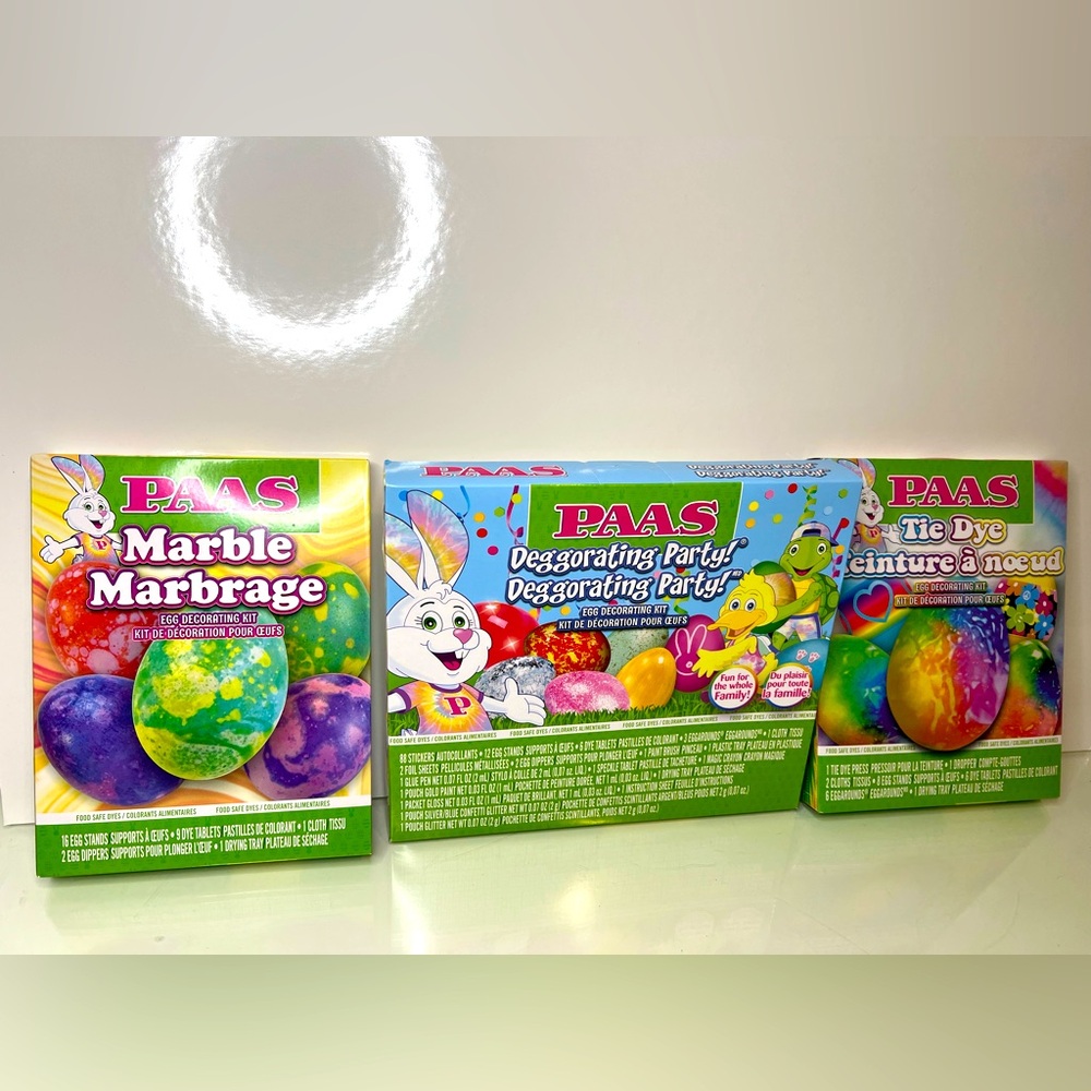 New Easter Egg Decorating Kits Marble Tie Dye Kits Set Of 3 Stickers Dyes NEW